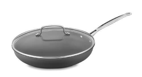 10) Chef's Classic Nonstick Hard-Anodized 12-Inch Skillet With Glass Cover