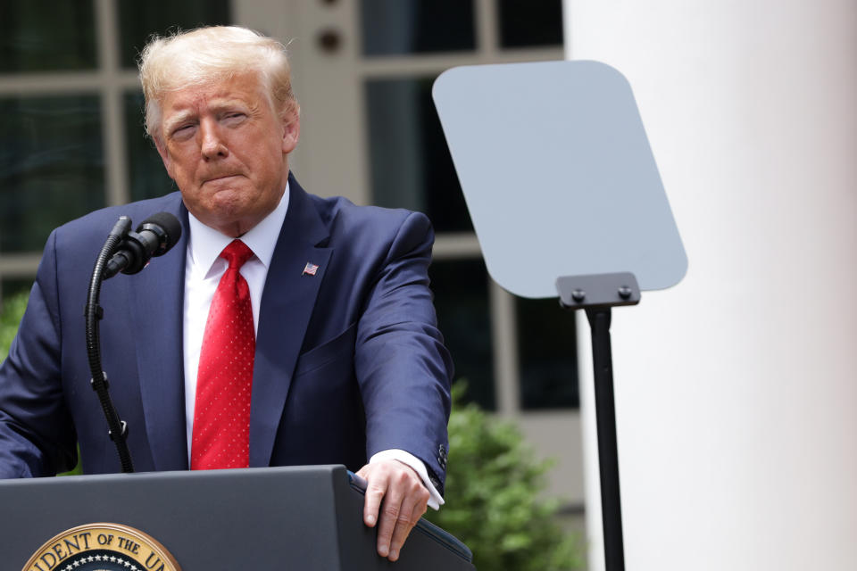 U.S. President Donald Trump speaks during an event in the Rose Garden on “Safe Policing for Safe Communities”, at the White House June 16, 2020 in Washington, DC. President Trump signed an executive order on police reform amid the growing calls after the death of George Floyd. (Alex Wong/Getty Images)

