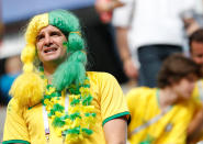 <p>Brazil fan before the match REUTERS/Carlos Garcia Rawlins </p>