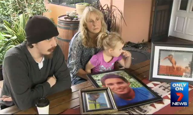 Jamie Della's mum, Sharon, with his daughter Tiahna. Photo: 7 News