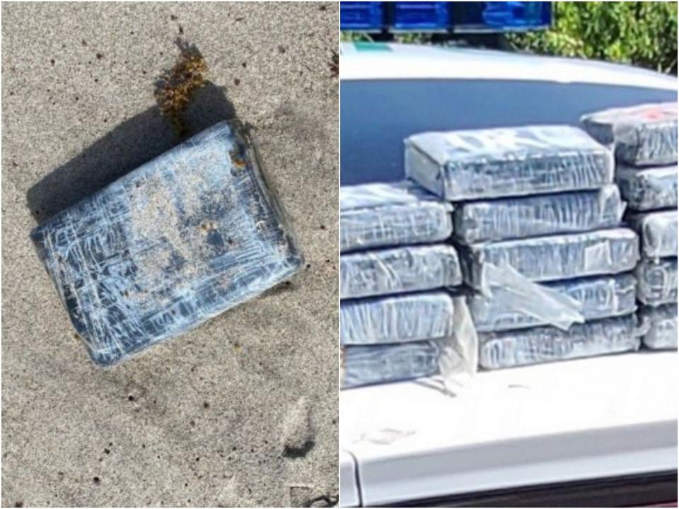 Un total de 24 paquetes de cocaína fueron arrastrados a una playa en la costa este de Florida. (Space Launch Delta 45)