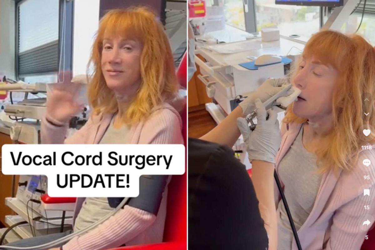 Kathy Griffin tells how she hears her voice for the first time a week after vocal cord surgery