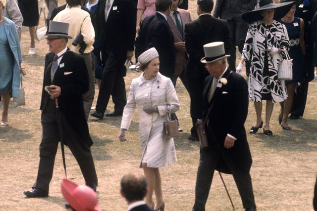 The Queen and the Duke of Norfolk at Royal Ascot in 1970