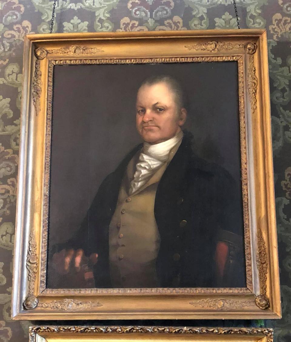 Painting of Robert Buckner Bolling hangs in the main hallway of Centre Hill Mansion Museum in Petersburg.