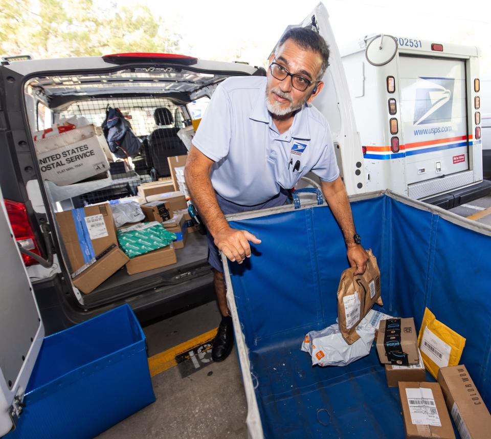 Postal worker Jimmy Ruotolo talks about the annual National Association of Letter Carriers Stamp Out Hunger Food Drive, which will be Saturday, May 11.