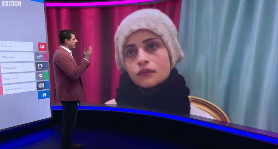 Om Sayf speak to BBC about her Youtube video