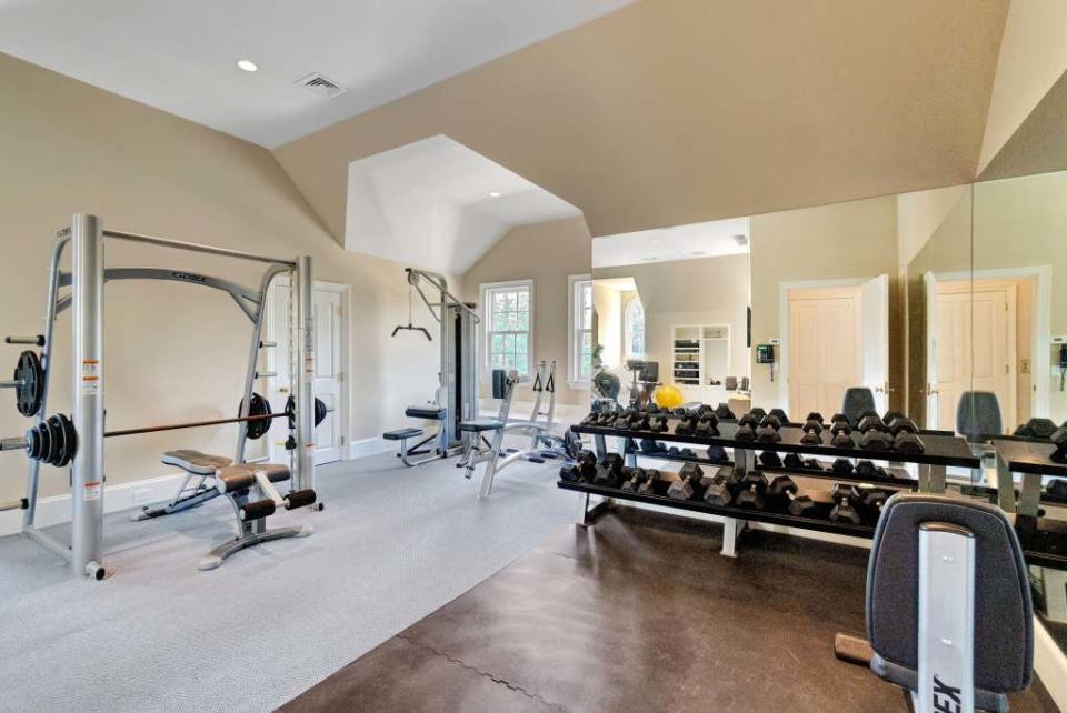 A full gym is included in the mansion. Jam Press/Brown Harris Stevens