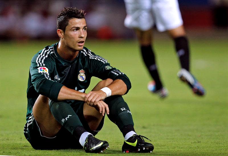 Cristiano Ronaldo durante el partido de Liga ante el Sevilla. EFE/Julio Muñoz. 