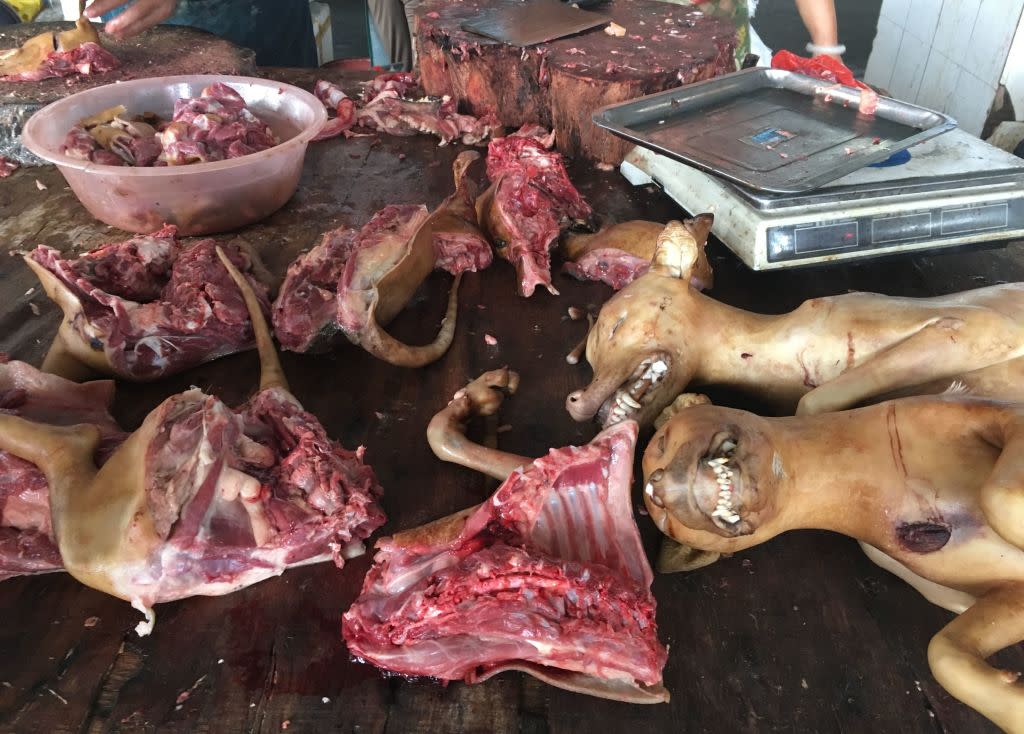 Dog meat at Nanqiao market in Yulin: AFP/Getty Images