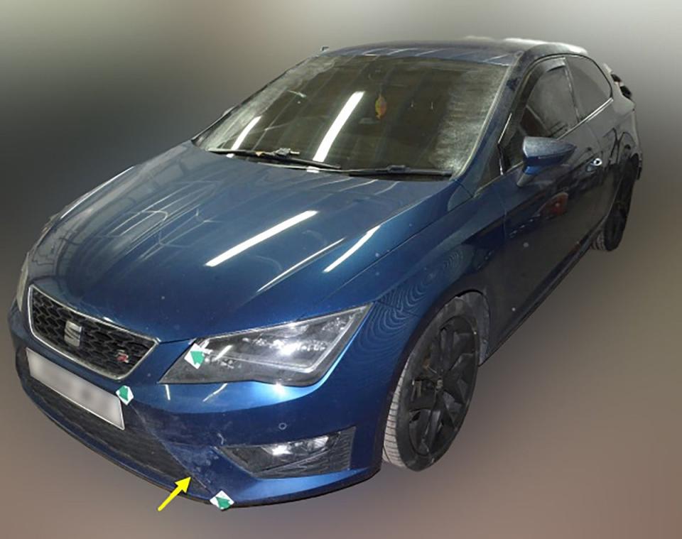 The Seat Leon involved in the fatal collision (PA)