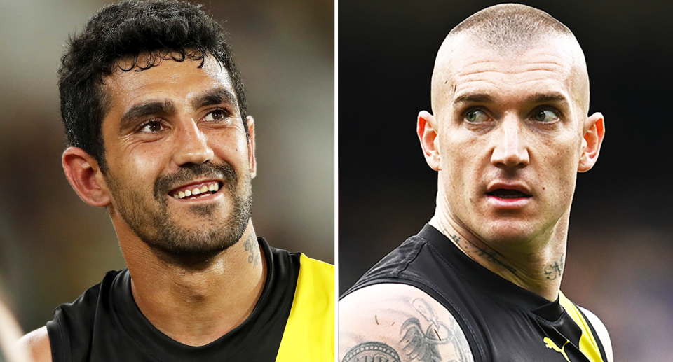 Pictured Marlion Pickett left and Dustin Martin right