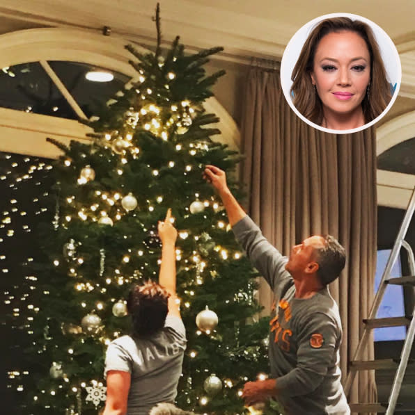 <p>Leah Remini couldn’t help but gush while watching her 12-year-old daughter, Sofia, direct her dad, Angelo Pagan, as they put the finishing touches on their Christmas tree: “So cute! my baby and my honey @therealangelopagan decorating our tree.” Aww… (Photo: <a rel="nofollow noopener" href="https://www.instagram.com/p/BNszjh9gsZu/" target="_blank" data-ylk="slk:Instagram;elm:context_link;itc:0;sec:content-canvas" class="link ">Instagram</a>/Getty Images) </p>