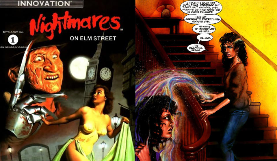 Art from the 1991 comic tie-in series Nightmares on Elm Street.
