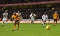 Soccer Football - Championship - Wolverhampton Wanderers vs Bolton Wanderers - Molineux Stadium, Wolverhampton, Britain - November 25, 2017 Wolverhampton Wanderers' Ivan Cavaleiro scores their third goal from a penalty Action Images/Paul Burrows