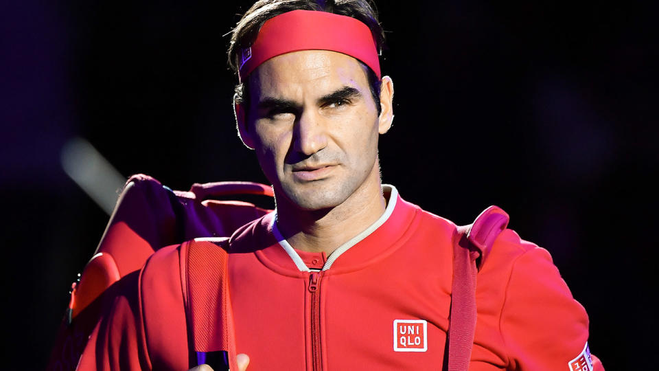 Roger Federer, pictured here in action at the Swiss Indoors in Basel.