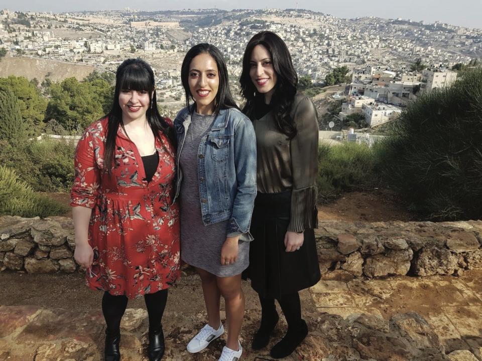 The Erlich sisters always stood together. Here, they’re pictured on a visit to Israel. Hachette Australia