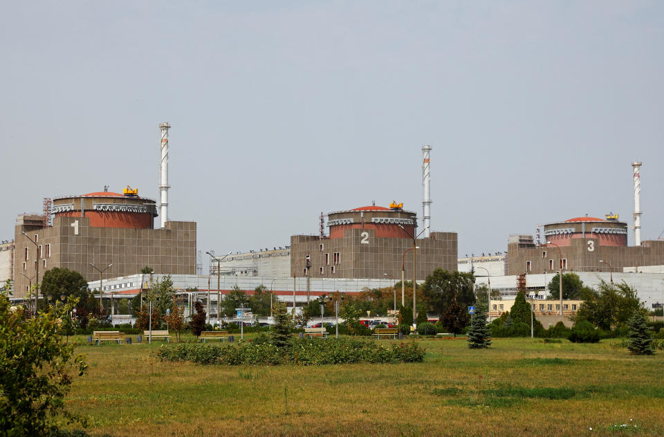 A view shows the Zaporizhzhia Nuclear Power Plant in the course of Ukraine-Russia conflict outside the Russian-controlled city of Enerhodar in Zaporizhzhia region, Ukraine August 22, 2022. REUTERS/Alexander Ermochenko