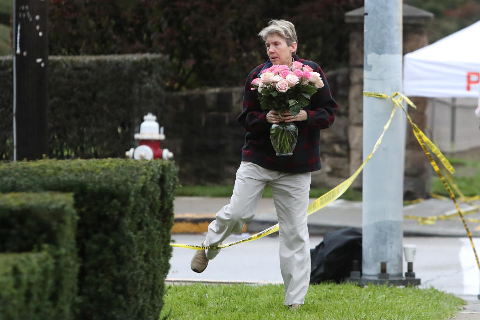 Memorial at the Tree of Life synagogue in Pittsburgh