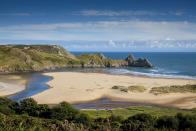 <p>Looking for a gorgeous beach in South Wales? Named after the three cliffs which frame it, Three Cliffs Bay is on the incredible Gower Peninsula and the perfect place for a dog-friendly staycation. You'll need to hike around a mile along the clifftops to reach its sands from the car park but the limited access means you won't find crowds on this spectacular stretch.</p><p><strong>Where to stay:</strong> Two kilometres from Three Cliffs Bay, this cottage on the outskirts of the village of Southgate is a family-friendly rental for five people in three bedrooms. There's easy access to the coastal path and the village has a shop, local pub and cafe. </p><p><a class="link " href="https://www.vrbo.com/en-gb/p6493399" rel="nofollow noopener" target="_blank" data-ylk="slk:SEE INSIDE;elm:context_link;itc:0;sec:content-canvas">SEE INSIDE</a></p>