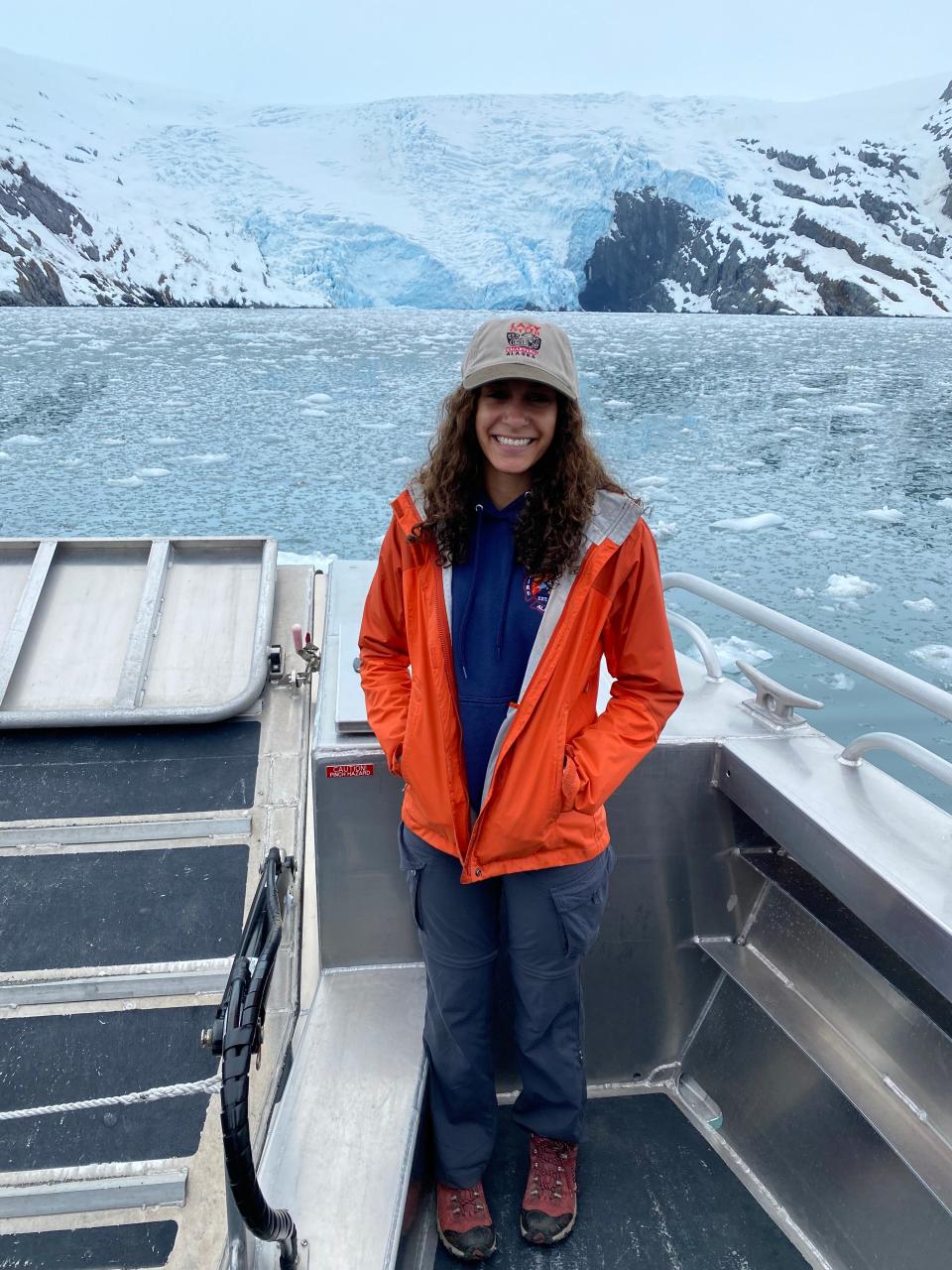 Jenessa Lorenz enjoying a boat ride in Whittier, Alaska