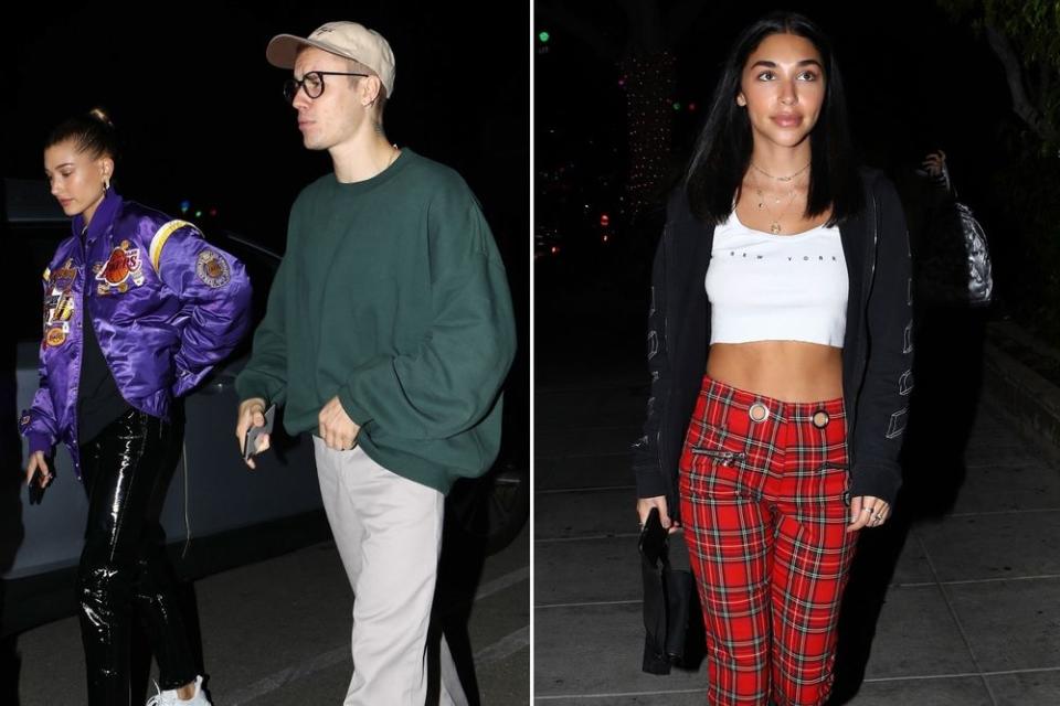 Justin Bieber, Hailey Baldwin and Chantel Jeffries