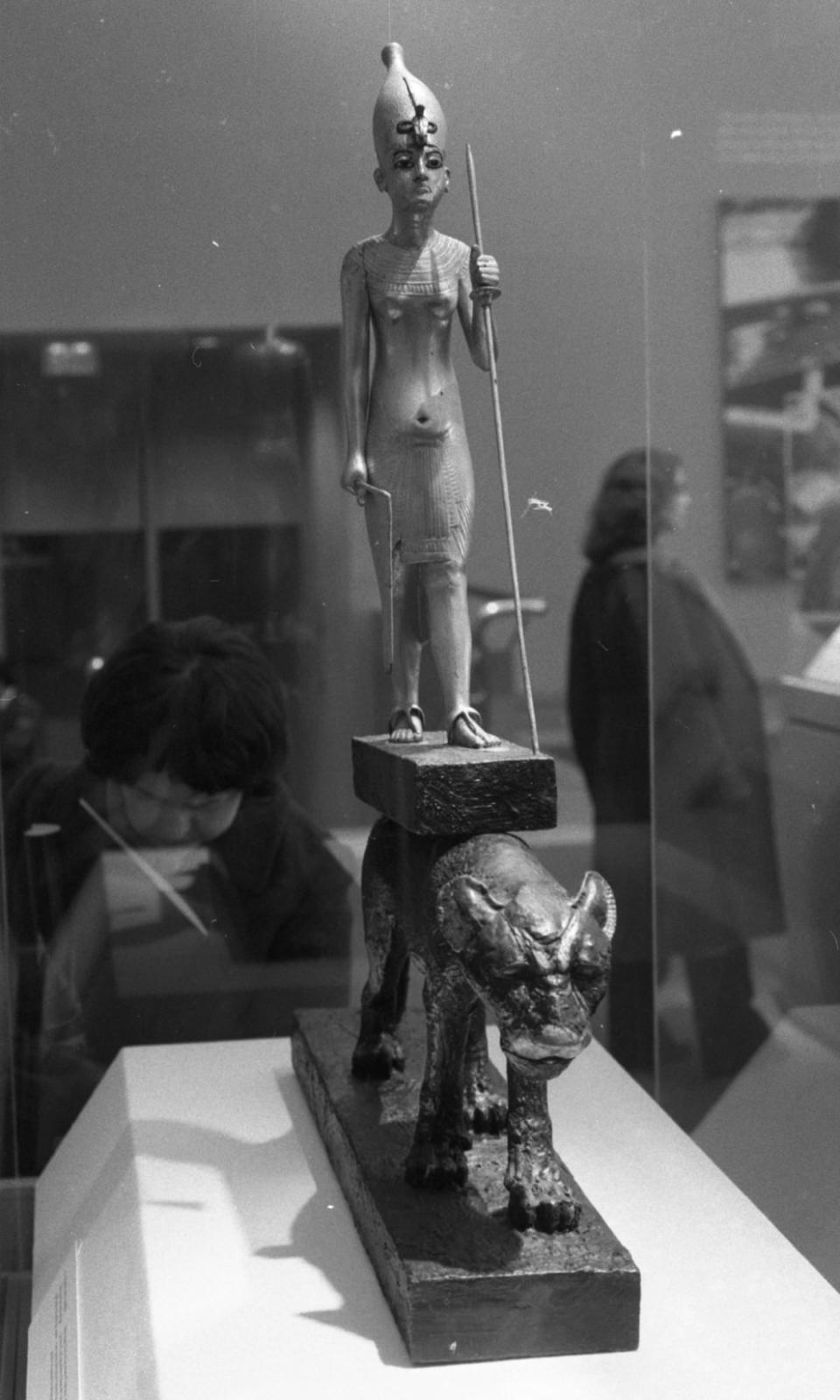 <div class="inline-image__caption"><p>A statuette of Tutankhamun standing on a panther.</p></div> <div class="inline-image__credit">Dick Lewis/New York Daily News via Getty</div>