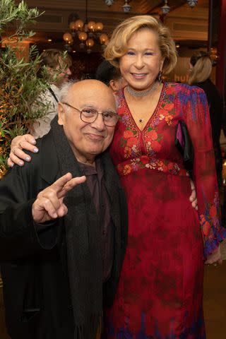 <p>Eric McCandless/Disney via Getty </p> Danny DeVito (left) at the official launch of Hulu on Disney+ at an exclusive cocktail reception hosted by Dana Walden and Alan Bergman in Los Angeles on April 5