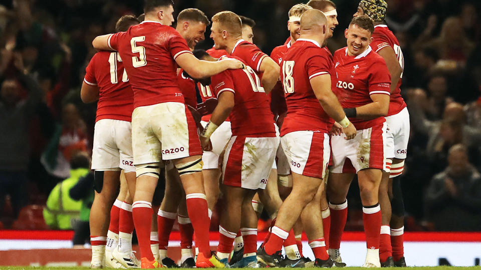 Rhys Priestland, pictured here celebrating after kicking the winning penalty for Wales against the Wallabies.