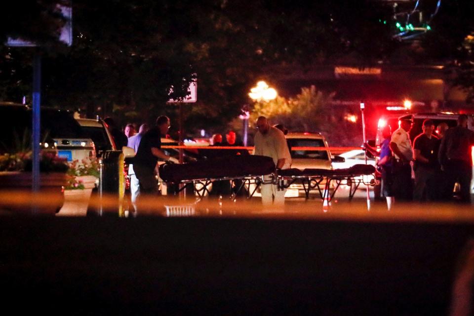 The scene of a mass shooting in Dayton, Ohio.