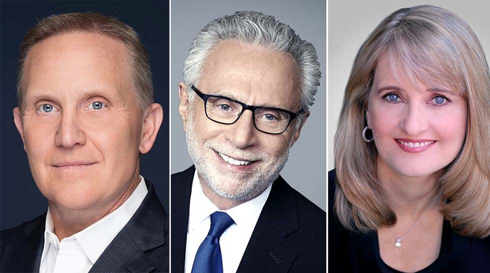  (From l.): Giants of Broadcasting honorees Eric Shanks, Wolf Blitzer and Valari Dobson Staab. 