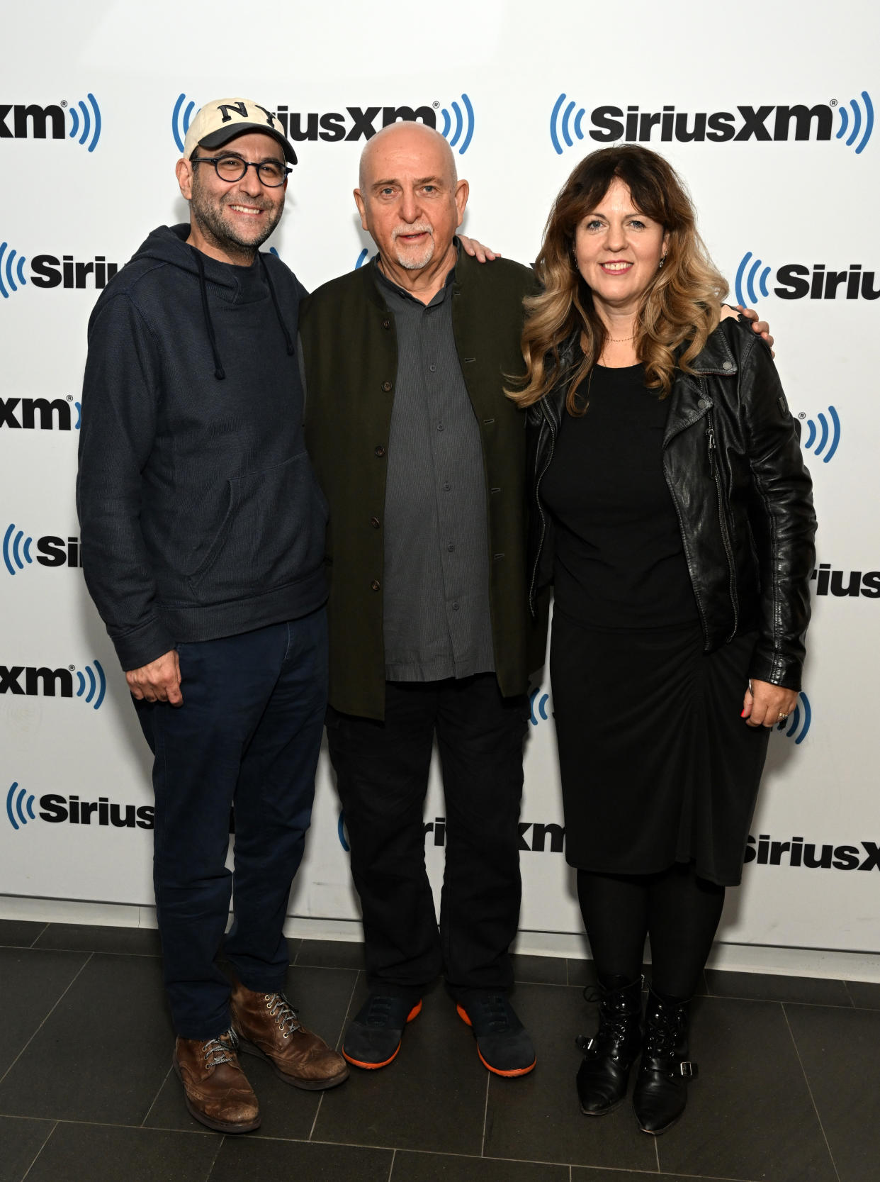 Musician Peter Gabriel with Reverberation co-founders Michael Hermann and Anna Gabriel at SiriusXM in 2022. (Photo: Slaven Vlasic/Getty Images for SiriusXM)