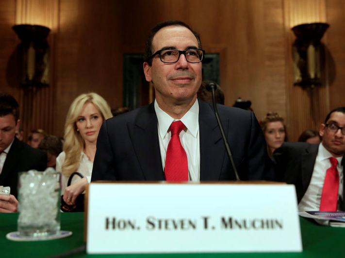 U.S. Treasury Secretary Steven Mnuchin waits to testify before the Senate Banking Committee at hearing on Domestic and International Policy Update on Capitol Hill in Washington, DC, U.S. May 18, 2017. REUTERS/Yuri Gripas