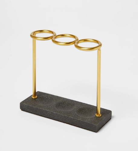 Threshold Toothbrush Stand with Gold Wire