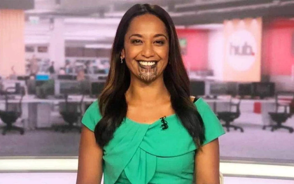 ​Oriini Kaipara became the first person to anchor primetime news with a traditional Māori chin tattoo.