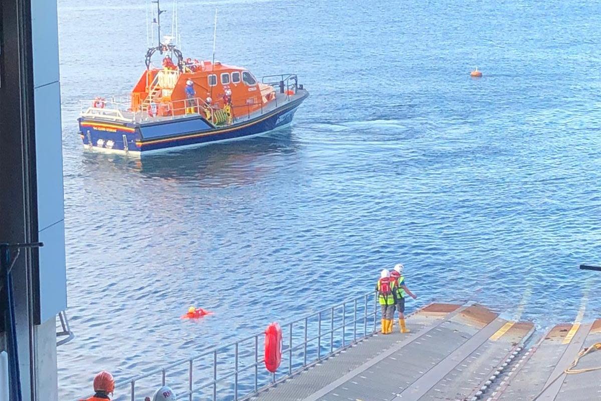 Lizard RNLI Lifeboat Station were called into action after a yacht became motionless off the coast of Cornwall <i>(Image: Lizard RNLI Facebook)</i>