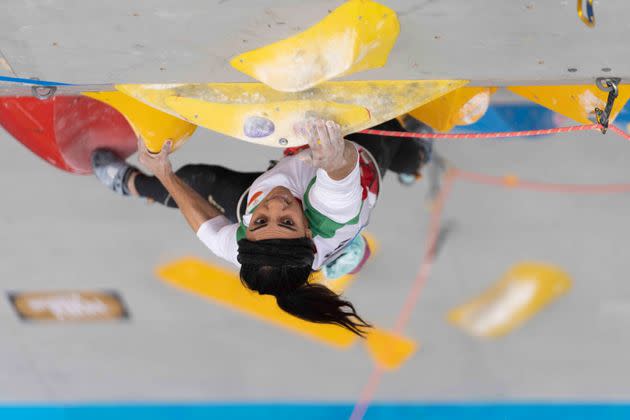 Iranian athlete Elnaz Rekabi competes in the Asian Championship in South Korea. (Photo: via Associated Press)