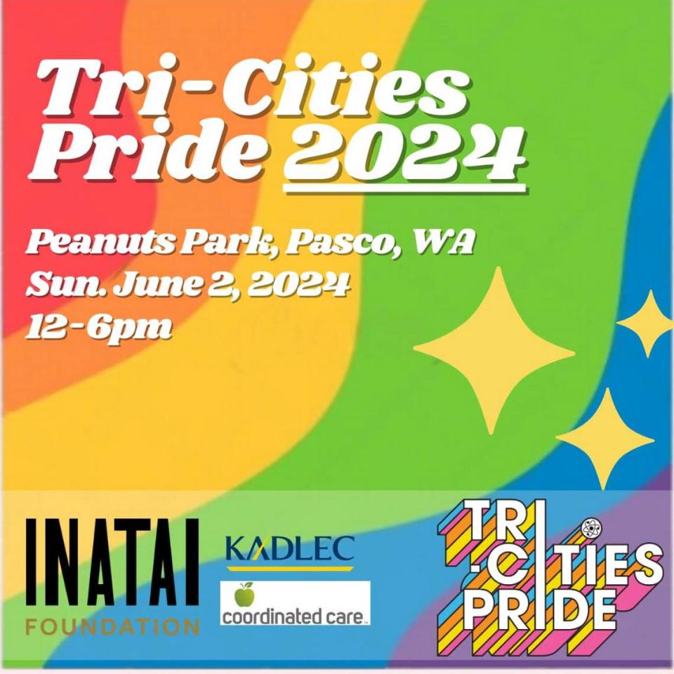 The Tri-Cities Pride festival for 2023 is sponsored by the Inatai Foundation, Kadlec and Coordinated Care.
