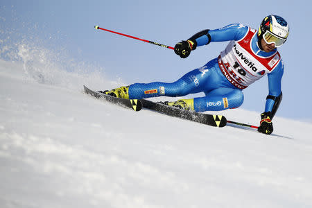 Alpine Skiing - FIS Alpine World Ski Championships - Men's Giant Slalom - Are, Sweden - February 15, 2019 - Italy’s Manfred Moelgg in action. REUTERS/Christian Hartmann