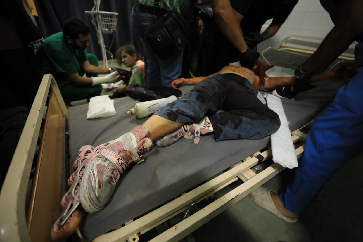 Wounded people, including nine-year-old Tala Abu Ajwan, who died of the injuries she sustained as she skated near a park, are seen in the Al-Ahli Baptist Hospital in Gaza City after an Israeli army attack on a residential building, Sept. 3, 2024. / Credit: Dawoud Abo Alkas/Anadolu/Getty