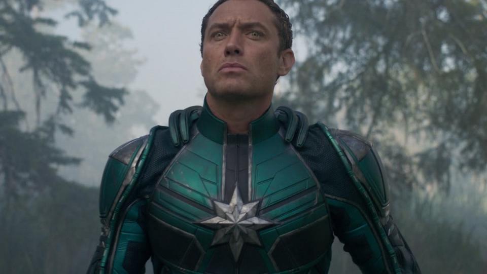 Jude Law as the Kree soldier Yon-Rogg in Captain Marvel.