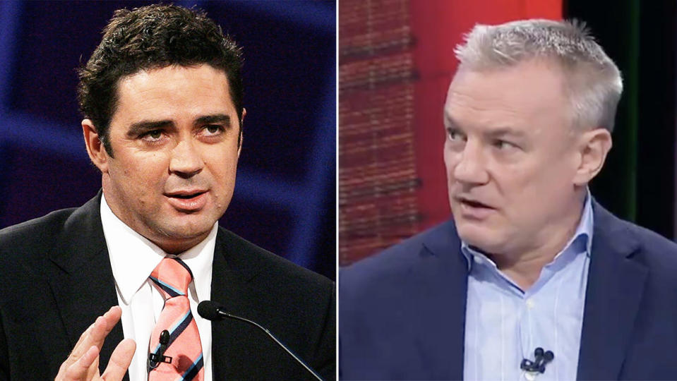 NRL reporter Paul Kent (pictured right) has slammed AFL icons, including Garry Lyon (pictured left) for their take on rugby league's return. (Images: Fox Sports/Getty Images)