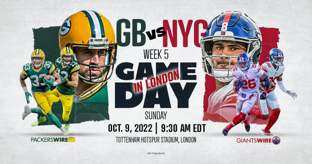 New York Giants vs. Green Bay Packers betting odds NFL Week 5 game