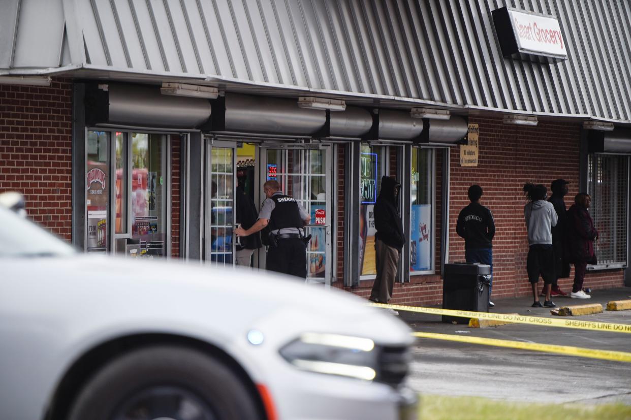FILE - The Richmond County Sheriff’s office responds to a call at Smart Grocery off Wrightsboro Rd. on Friday, Sept. 30, 2022. Officers on scene were not able to confirm the nature of the call.