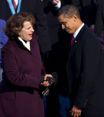 <p>Ralf-Finn Hestoft/Corbis via Getty Images</p> Dianne Feinstein and President Barack Obama in 2009