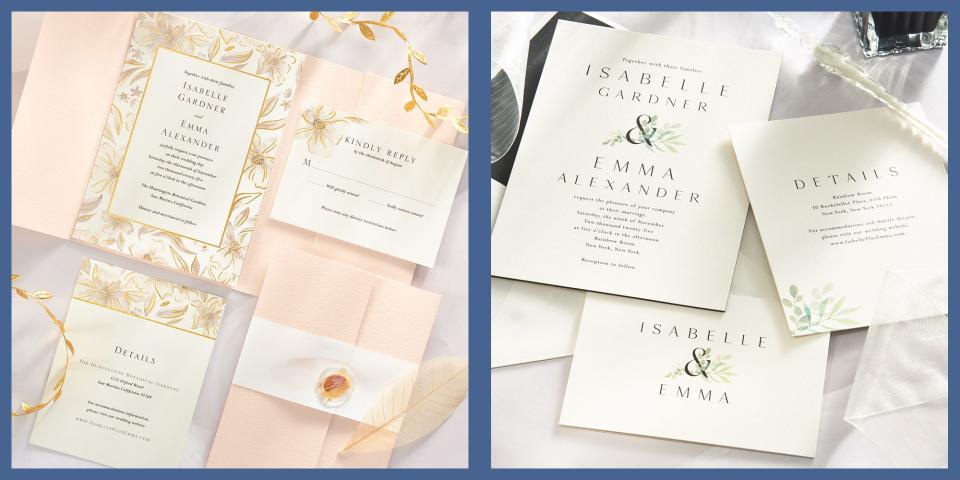 <p>Go-to stationary and invite destination Paper Source has debuted an exclusive wedding invitation collection in collaboration with renowned bridal and fashion designer, Ines Di Santo. The collection of luxury invitations were thoughtfully designed to reflect the intricate detailing and beauty of an Ines Di Santo bridal gown. Crafted with the same care and dedication to quality, these enchanting invites will be sure to impress everyone on your guest list. </p><p>Italian and Argentinian designer, Ines Di Santo has made a name for herself as a leading bridal and couture brand. Throughout the years, the Ines Di Santo name has become synonymous with elegance and sensual glamour. Jenica Myszkowski, CEO of Paper Source expresses the brand’s elation surrounding the collaboration stating, “we are excited to bring her modern interpretation of classic couture techniques, exquisitely handcrafted embroideries, and the finest European fabrics to the art of paper.” </p><p>Paper Source and Ines Di Santo are both experts at their craft, so it comes as no surprise that the collection of invites exude pure romance and opulence. Couples have eight curated invitation suites to choose from, all inspired by gowns from Di Santo’s bridal collection. Five distinct themes carry throughout her collection - Love & Passion, Nature & Abundance, Knowledge & Wisdom, Strength & Courage, and Grace & Femininity. The themes shine through in the designs, featuring exquisite detailing from custom foil accents to intricate painted edges, watercolor botanical illustrations and even options for letterpress and embossing print methods for a tactile experience. </p><p>These invitations will truly be the start to your wedding journey as you call on your dearest loved ones to join you on your big day. The <a href="https://go.redirectingat.com?id=74968X1596630&url=https%3A%2F%2Fwww.papersource.com%2Fwedding%2Fdesigners%2Fines-di-santo&sref=https%3A%2F%2Fwww.townandcountrymag.com%2Fstyle%2Fg38016603%2Fines-di-santo-teams-paper-source-wedding-invitations%2F" rel="nofollow noopener" target="_blank" data-ylk="slk:Ines Di Santo Wedding Collection;elm:context_link;itc:0;sec:content-canvas" class="link ">Ines Di Santo Wedding Collection</a> is featured as part of Paper Source’s <a href="https://go.redirectingat.com?id=74968X1596630&url=https%3A%2F%2Fwww.papersource.com%2Fwedding&sref=https%3A%2F%2Fwww.townandcountrymag.com%2Fstyle%2Fg38016603%2Fines-di-santo-teams-paper-source-wedding-invitations%2F" rel="nofollow noopener" target="_blank" data-ylk="slk:WeddingShop;elm:context_link;itc:0;sec:content-canvas" class="link ">WeddingShop</a>. See a look below at some of our favorites from the exclusive paper suite.</p>