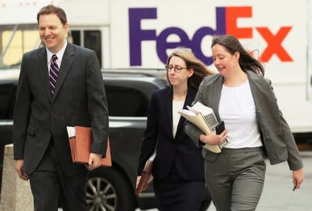 Assistant U.S. Attorney for the Southern District of New York Maurene Comey enters the courthouse ahead of a bail hearing in U.S. financier Jeffrey Epstein's sex trafficking case in New York City