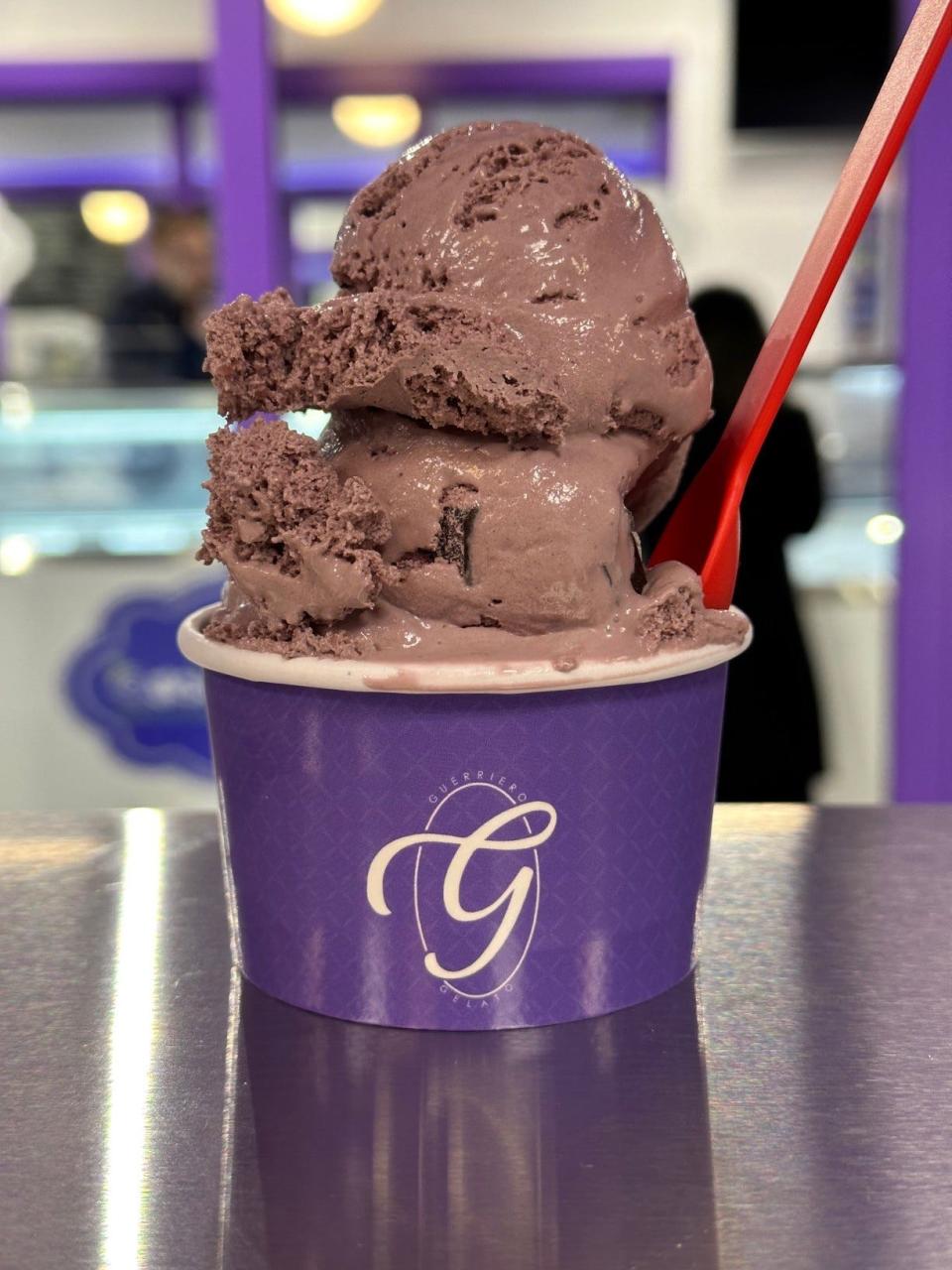 Chocolate ice cream at Guerriero Gelato.