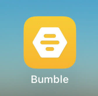 Screenshot of Bumble dating app icon on the home page of an iphone