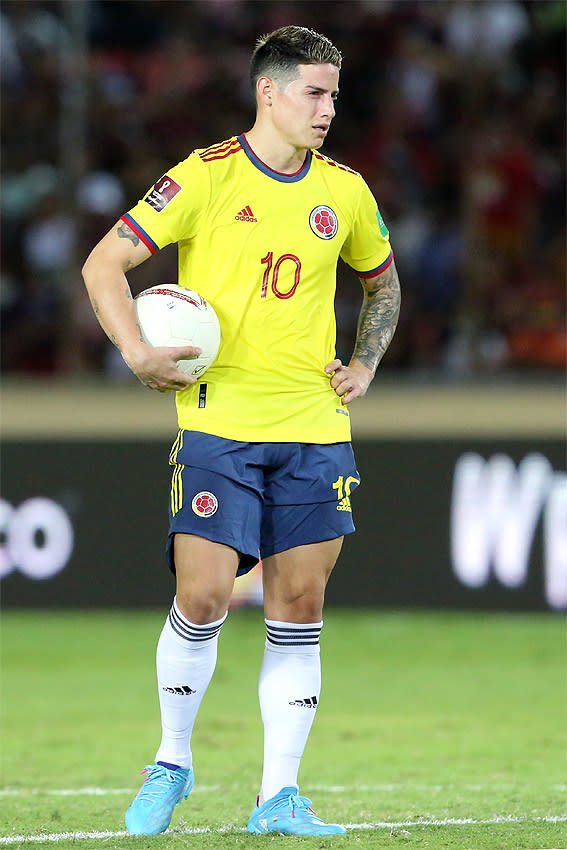 James Rodríguez en un partido con la seleccion colombiana