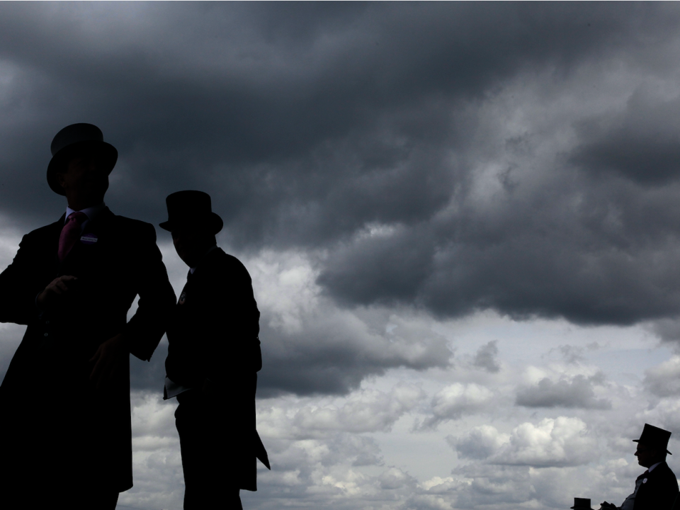 rich people, rain, ascot